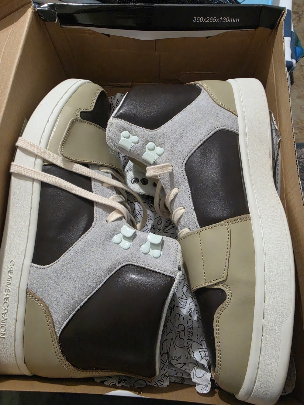 Creative Recreation Men's High-Top Sneakers in Brown, Tan, Cream